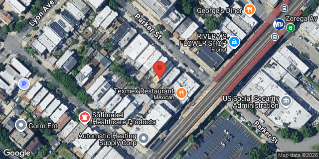 Aerial map of 1417 PARKER STREET, Bronx