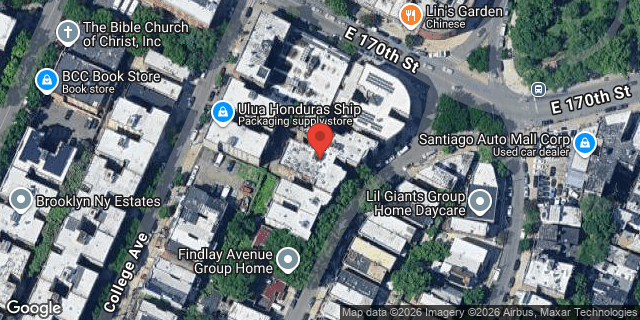 Aerial map of 1363 FINDLAY AVENUE, Bronx
