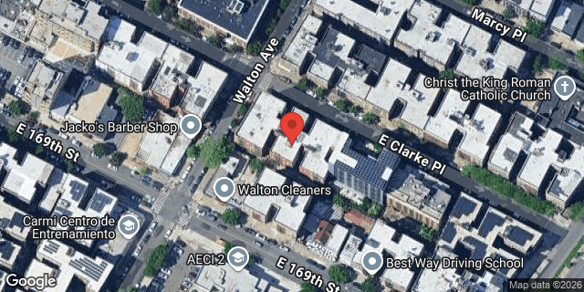 Aerial map of 108 EAST CLARKE PLACE, Bronx