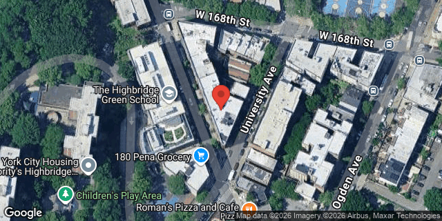 Aerial map of 1201 UNIVERSITY AVENUE, Bronx