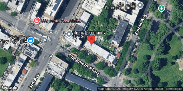 Aerial map of 543 CLAREMONT PARKWAY, Bronx