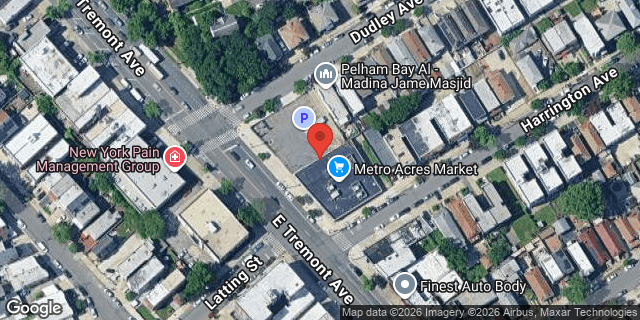 Aerial map of 3085 EAST TREMONT AVENUE, Bronx