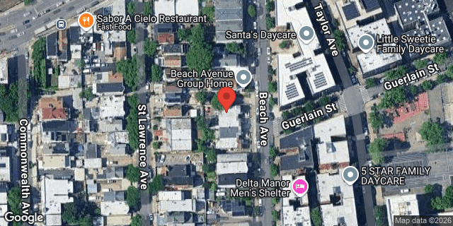 Aerial map of 1539 BEACH AVENUE, Bronx