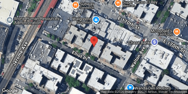 Aerial map of 25 ELLIOT PLACE, Bronx