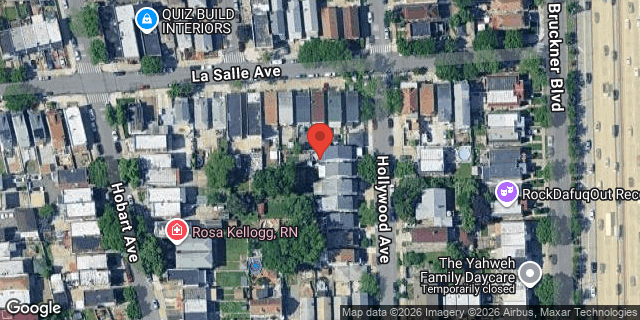Aerial map of 1327 HOLLYWOOD AVENUE, Bronx