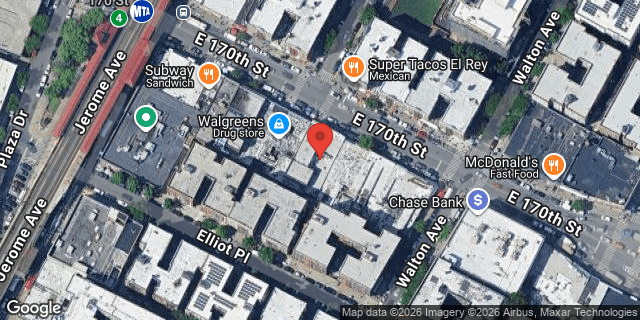 Aerial map of 46 EAST 170 STREET, Bronx