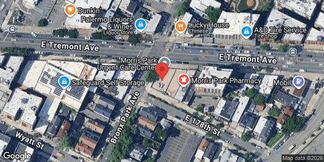 Aerial map of 1148 EAST TREMONT AVENUE, Bronx