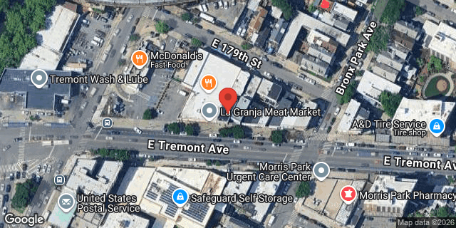 Aerial map of 1123 EAST TREMONT AVENUE, Bronx
