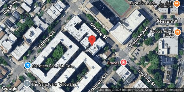 Aerial map of 1443 OVERING STREET, Bronx
