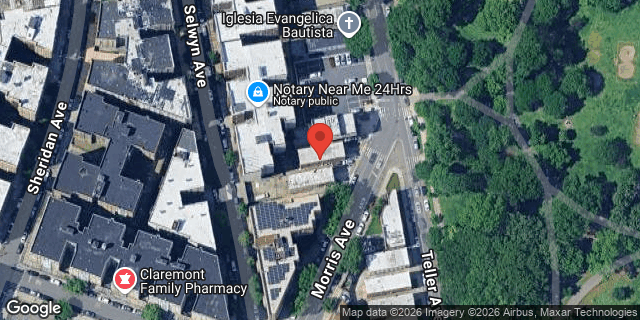 Aerial map of 1501 MORRIS AVENUE, Bronx