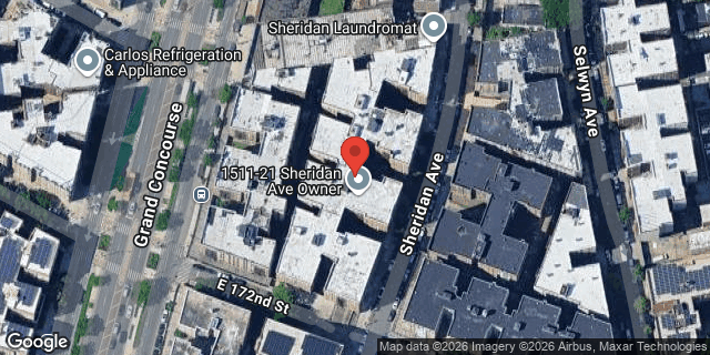 Aerial map of 1511 SHERIDAN AVENUE, Bronx