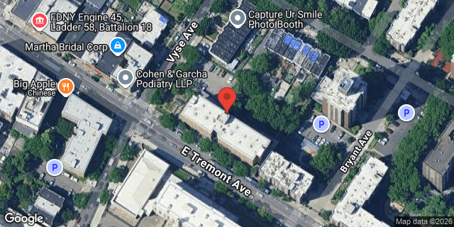 Aerial map of 985 EAST TREMONT AVENUE, Bronx