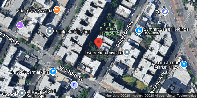 Aerial map of 1355 PLIMPTON AVENUE, Bronx
