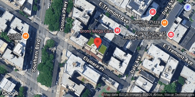Aerial map of 915 ELSMERE PLACE, Bronx