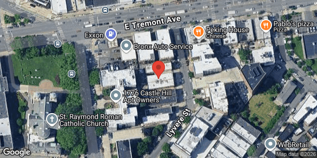 Aerial map of 2433 LYVERE STREET, Bronx
