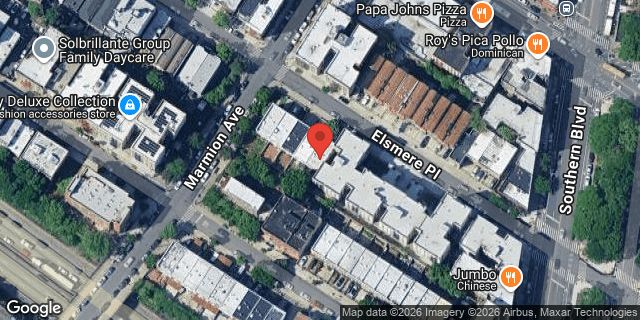 Aerial map of 860 ELSMERE PLACE, Bronx