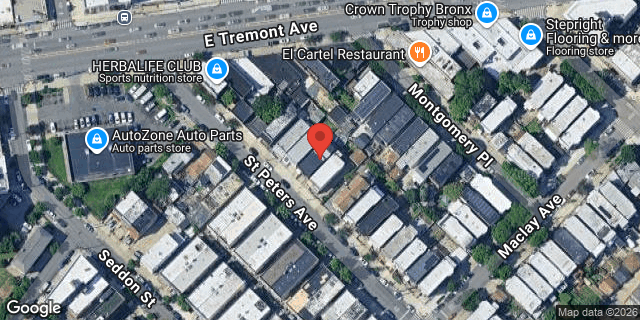 Aerial map of 1720 ST PETERS AVENUE, Bronx