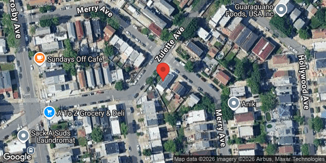 Aerial map of 1453 MERRY AVENUE, Bronx
