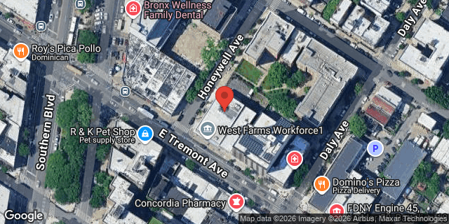Aerial map of 901 EAST TREMONT AVENUE, Bronx