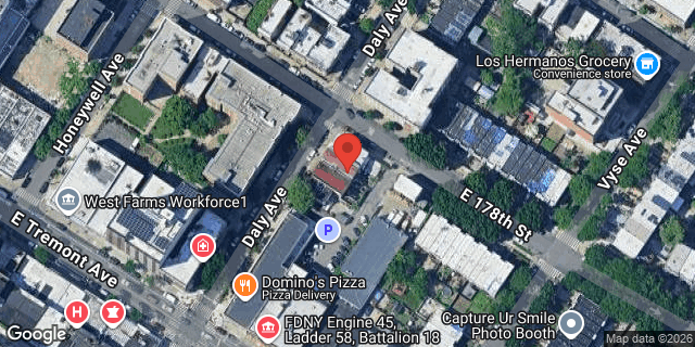 Aerial map of 1982 DALY AVENUE, Bronx