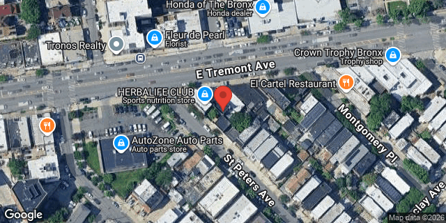 Aerial map of 2504 EAST TREMONT AVENUE, Bronx