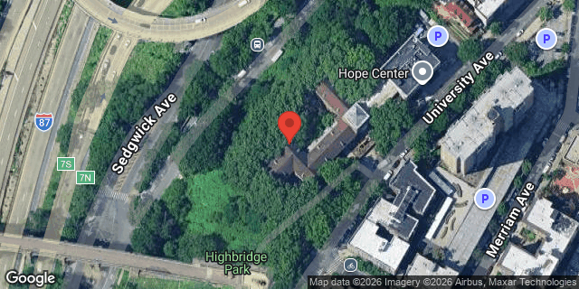 Aerial map of 1387 UNIVERSITY AVENUE, Bronx
