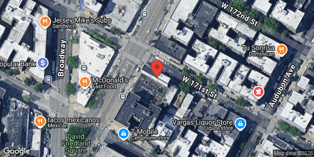 Aerial map of 568 WEST 171 STREET, Manhattan