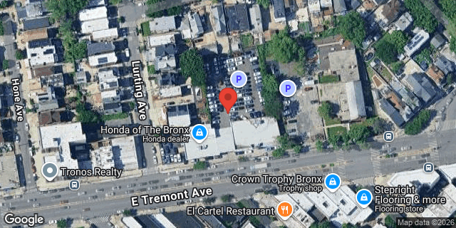 Aerial map of 2543 EAST TREMONT AVENUE, Bronx