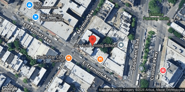 Aerial map of 855 EAST TREMONT AVENUE, Bronx