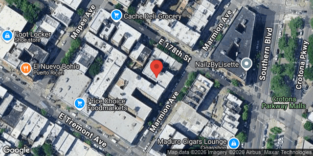 Aerial map of 1981 MARMION AVENUE, Bronx