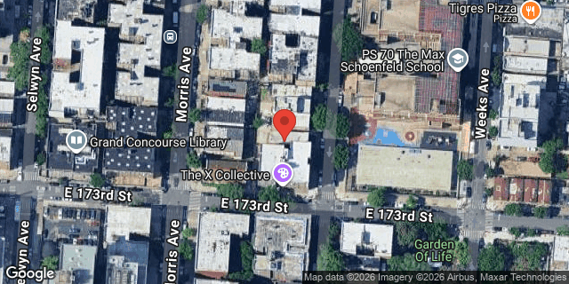 Aerial map of 1677 EASTBURN AVENUE, Bronx
