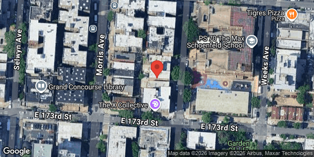 Aerial map of 1679 EASTBURN AVENUE, Bronx