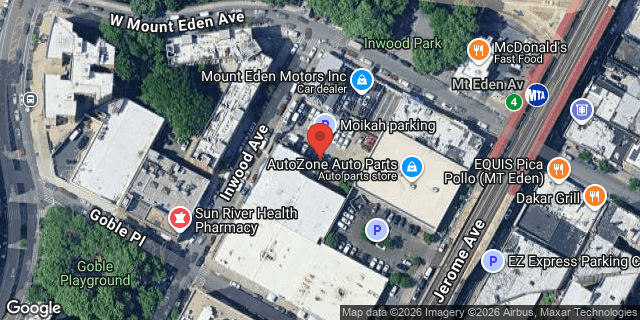 Aerial map of 1560 INWOOD AVENUE, Bronx