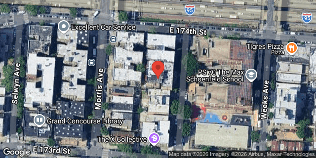 Aerial map of 1691 EASTBURN AVENUE, Bronx
