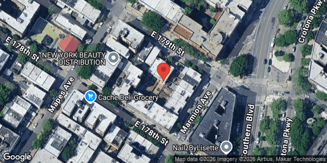 Aerial map of 818 EAST 179 STREET, Bronx