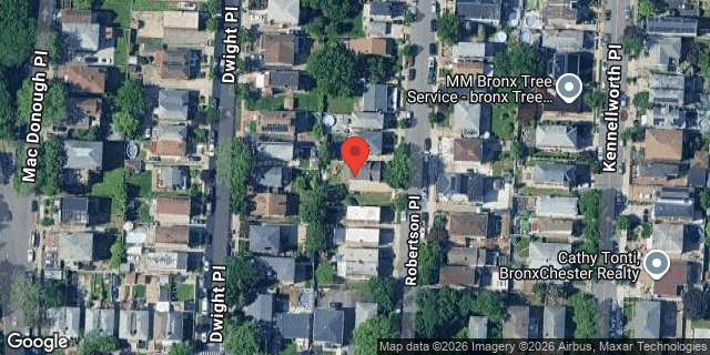 Aerial map of 1529 ROBERTSON PLACE, Bronx
