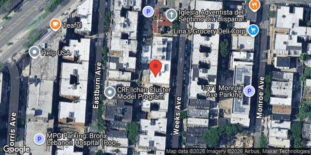 Aerial map of 1773 WEEKS AVENUE, Bronx