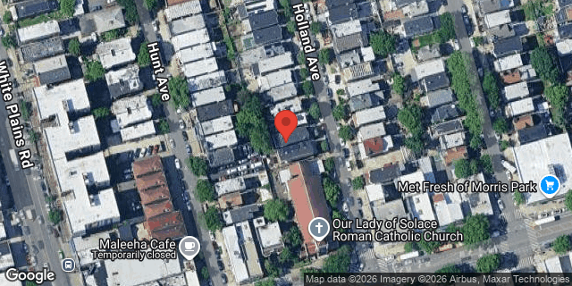 Aerial map of 1821 HOLLAND AVENUE, Bronx