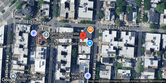 Aerial map of 1787 MONROE AVENUE, Bronx