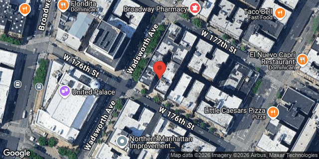Aerial map of 61 WADSWORTH AVENUE, Manhattan