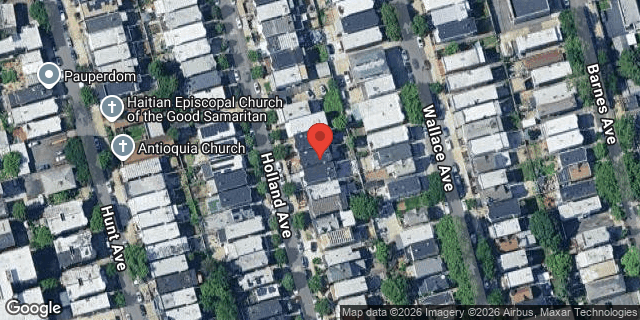 Aerial map of 1840 HOLLAND AVENUE, Bronx