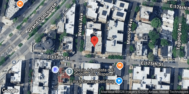 Aerial map of 203 EAST 175 STREET, Bronx