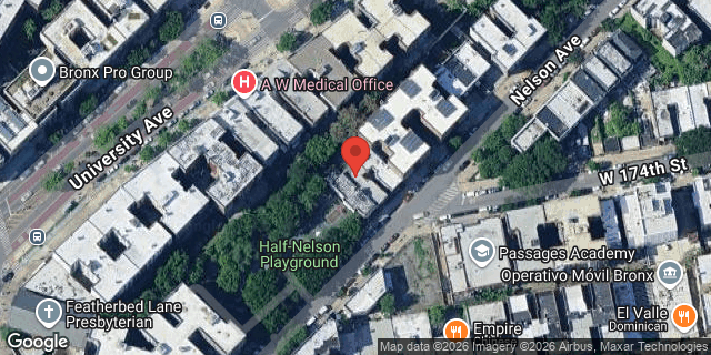 Aerial map of 1639 NELSON AVENUE, Bronx