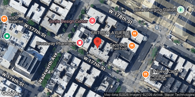 Aerial map of 609 WEST 177 STREET, Manhattan