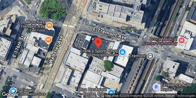 Aerial map of 410 EAST TREMONT AVENUE, Bronx