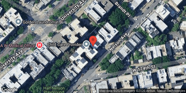 Aerial map of 1657 NELSON AVENUE, Bronx