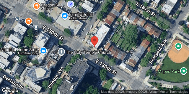 Aerial map of 2100 CLINTON AVENUE, Bronx