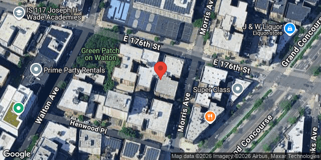 Aerial map of 124 EAST 176 STREET, Bronx
