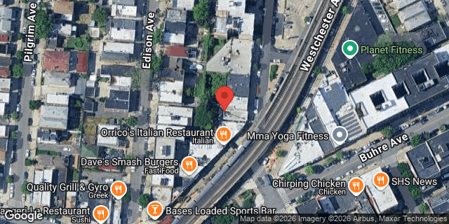 Aerial map of 1821 HOBART AVENUE, Bronx