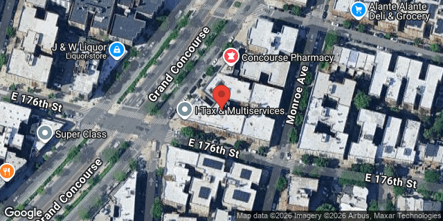 Aerial map of 1840 GRAND CONCOURSE, Bronx